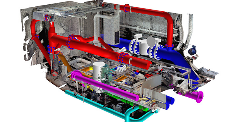 Ballast Water piping Ballast Water 3D render