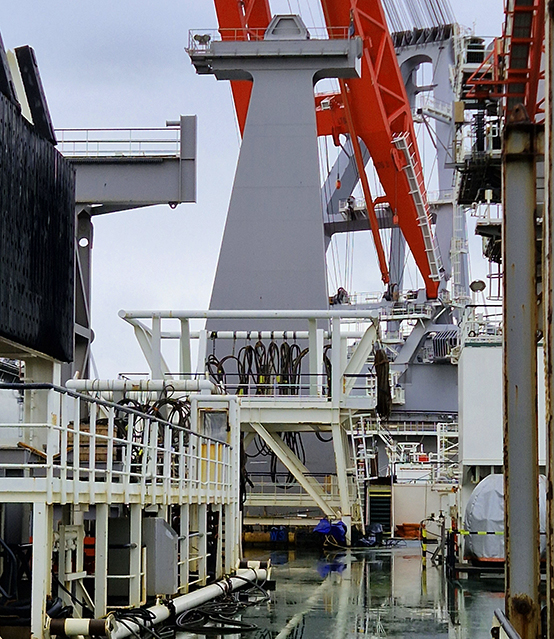 Block baskets on the Pioneering Spirit