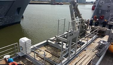 21010 DSDH HOV Rescue boat 06 Saltwater Engineering B.V. has been contracted by Damen Shipyards Den Helder to design the foundation for rescue boat and davit with launching equipment
