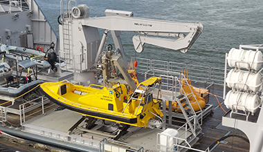 21010 DSDH HOV Rescue boat 10 Saltwater Engineering B.V. has been contracted by Damen Shipyards Den Helder to design the foundation for rescue boat and davit with launching equipment