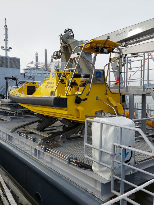 Saltwater Engineering B.V. has been contracted by Damen Shipyards Den Helder to design the foundation for rescue boat and davit with launching equipment