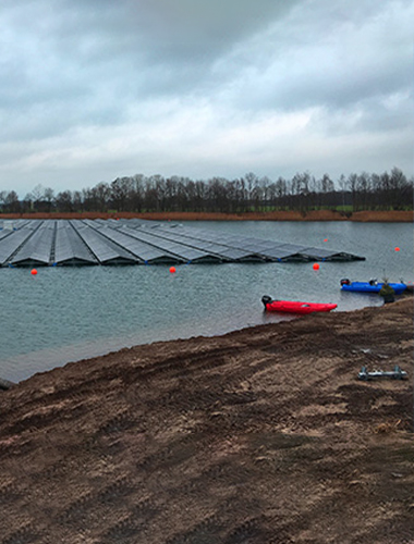 Floating solar panels