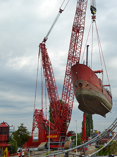 Saltwater prepared this old lightship for a new purpose at her final location in Holzpark Klybeck, Switzerland