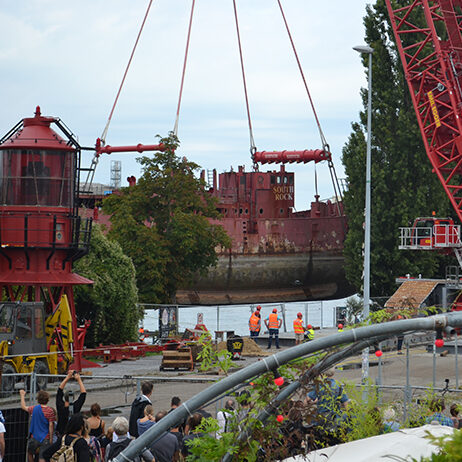 Saltwater prepared this old lightship for a new purpose at her final location in Holzpark Klybeck, Switzerland