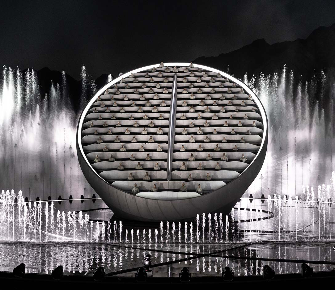 Rotating disc shaped stage in Hatta Dam