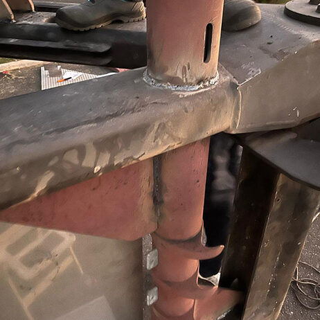 The Ocean Cleanup awarded Saltwater the contract for the redesign of the front (nose) of a trash collector named the Interceptor 004.