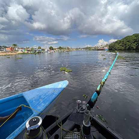 The Ocean Cleanup awarded Saltwater the contract for the redesign of the front (nose) of a trash collector named the Interceptor 004.