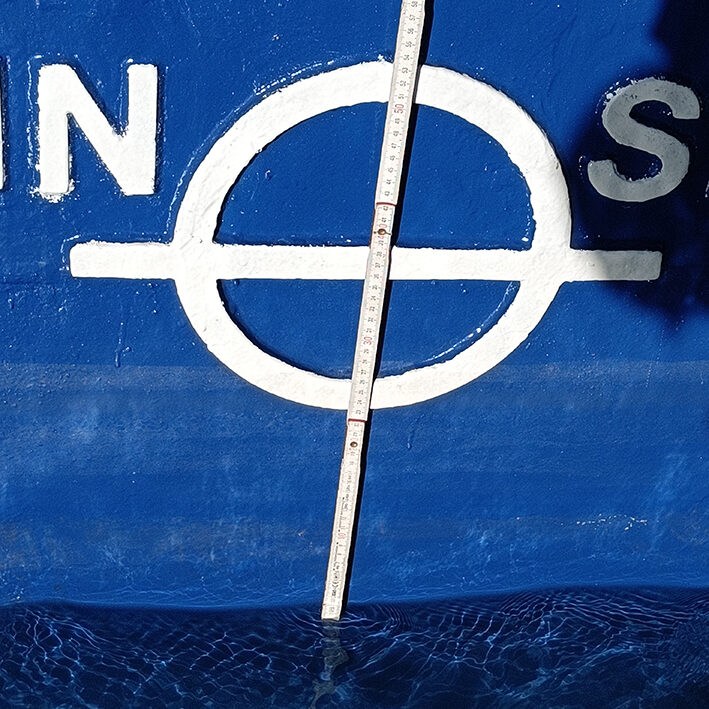 Measuring depth of a ship
