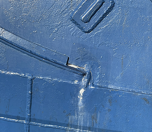 Cracks in the hull of a ship