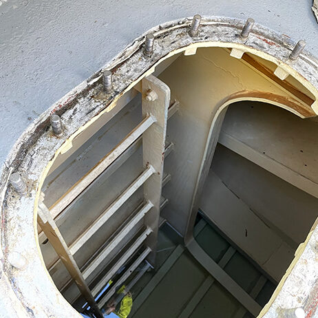 Crack above manhole