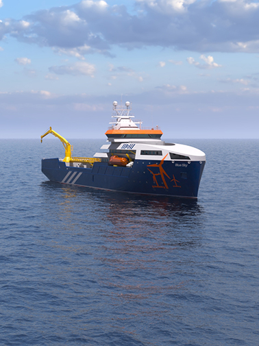 Saltwater presents Blue Sky, a Service operation vessel, specially designed for the emerging floating offshore wind market.
